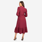 Mudflower Woven Dress - Wine