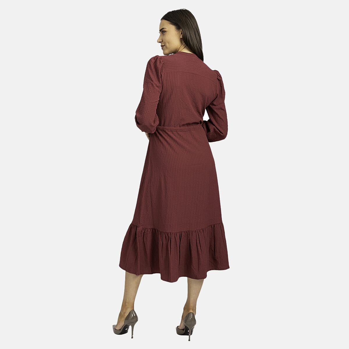 Mudflower Woven Dress - Wine