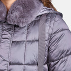 Mudflower Quilted Jacket with Detachable Fur Trim Hood