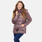 Mudflower Quilted Jacket with Detachable Fur Trim Hood