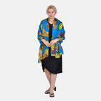 La Marey Whimsical Art Printed 100% Mulberry Silk Scarf (Size 180x110 cm) - Pink & Yellow