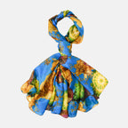 La Marey Whimsical Art Printed 100% Mulberry Silk Scarf (Size 180x110 cm) - Pink & Yellow