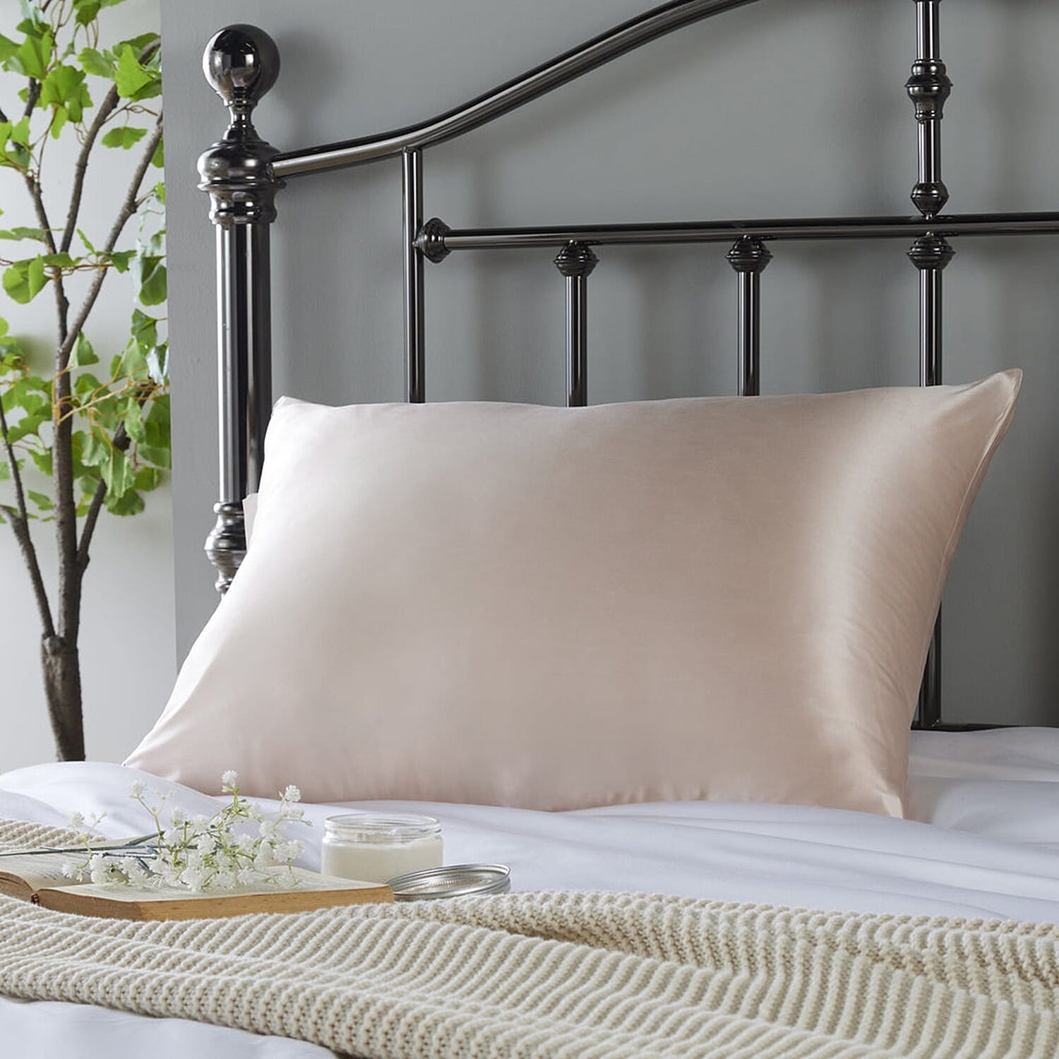 Mulberry Silk Pillow Case and Cover (Size 75x1 cm) - Pink