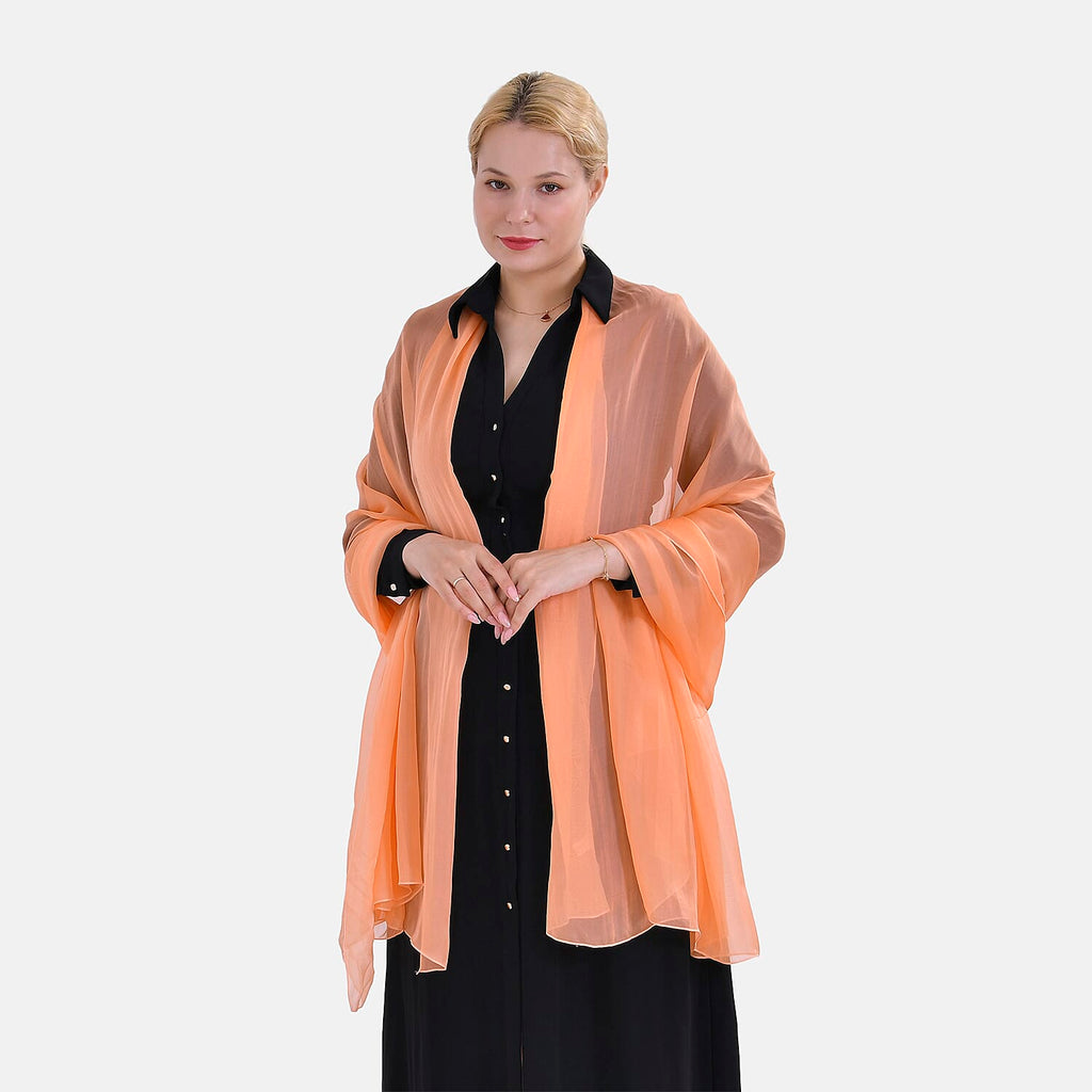 Mulberry Silk Solid Scarf (Size 200x1 cm) - Orange & Orange