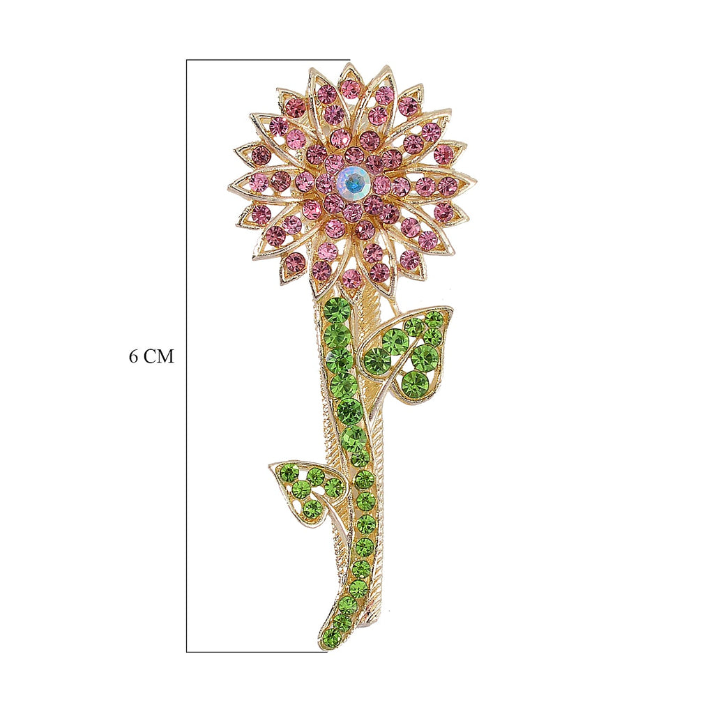 Set of 5 - Multicolour  Austrian Crystal Flower Hair Clips