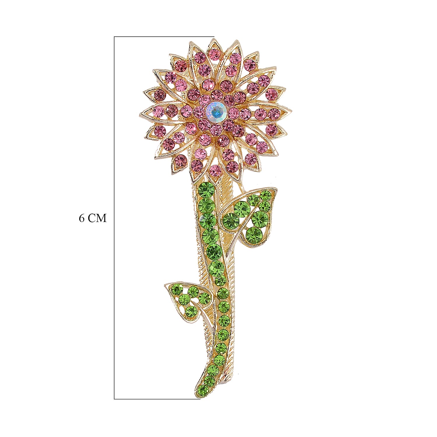 Set of 5 - Multicolour  Austrian Crystal Flower Hair Clips