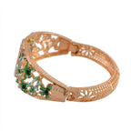 Strada Austrian Crystal Enamelled Bangle Watch - Green