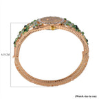 Strada Austrian Crystal Enamelled Bangle Watch - Green