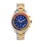 MAJESTY Limited Edition Multi-Function Multi Colour CZ Dial 3 ATM Water Resistant Watch in Dual Tone With Gift Box