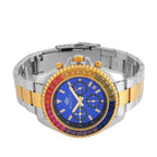 MAJESTY Limited Edition Multi-Function Multi Colour CZ Dial 3 ATM Water Resistant Watch in Dual Tone With Gift Box