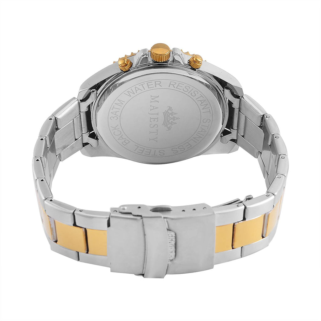 MAJESTY Limited Edition Multi-Function Multi Colour CZ Dial 3 ATM Water Resistant Watch in Dual Tone With Gift Box