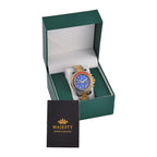 MAJESTY Limited Edition Multi-Function Multi Colour CZ Dial 3 ATM Water Resistant Watch in Dual Tone With Gift Box