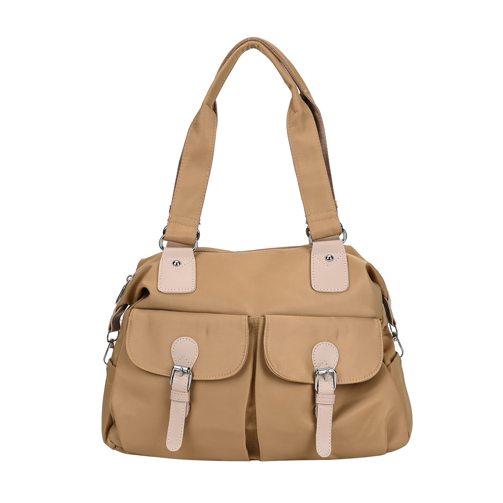Polyester Solid Crossbody Bag (Size 37x14x31 cm) - Khaki & Green