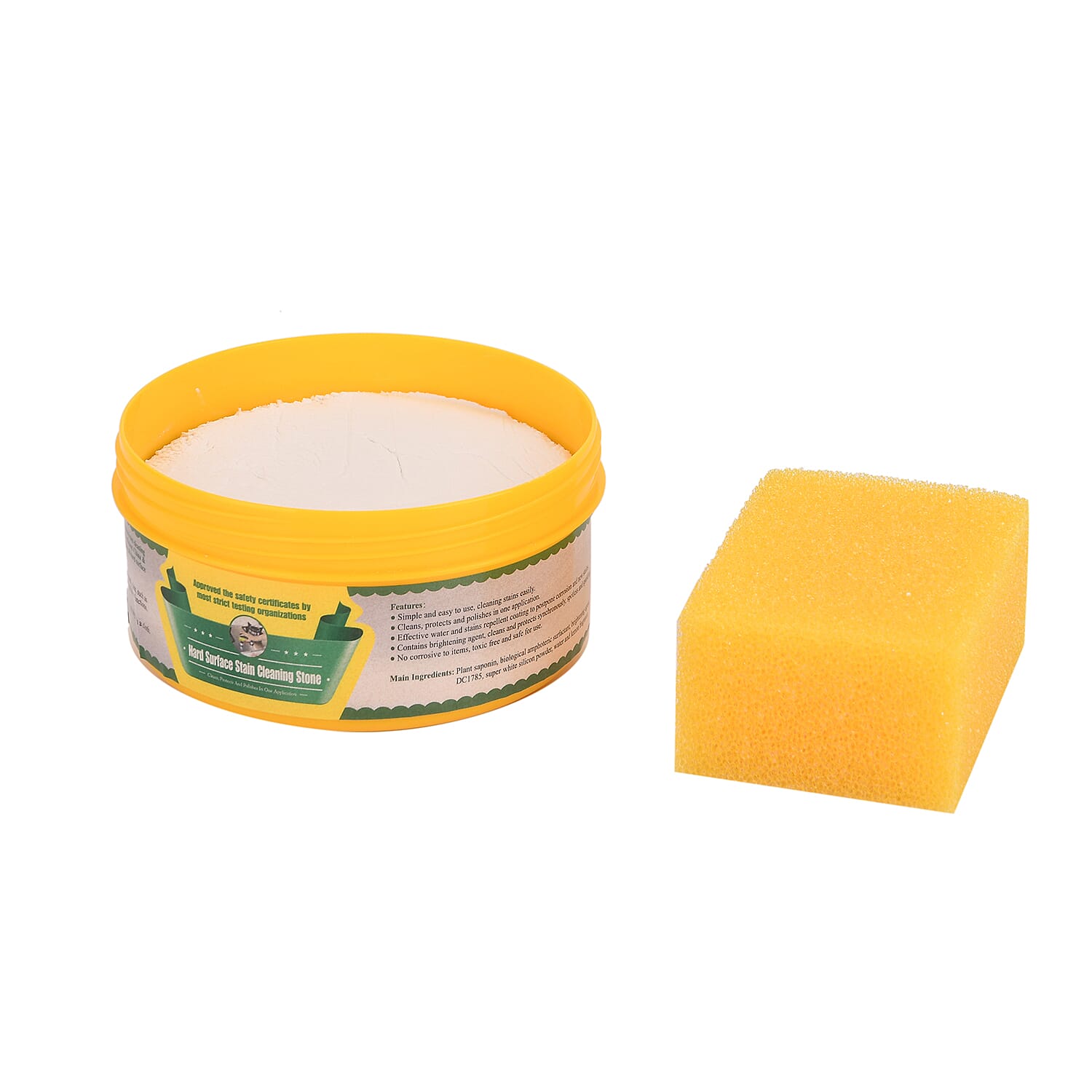 Multi-Purpose Hard Surface Cleaning Stone - 500g Lemon Fragrance Square Sponge - Yellow