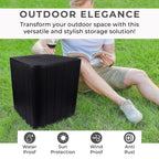 Garden Storage Table (Size 42x39x39 Cm- 43L) - UV Protected and Weather Resistance - Black
