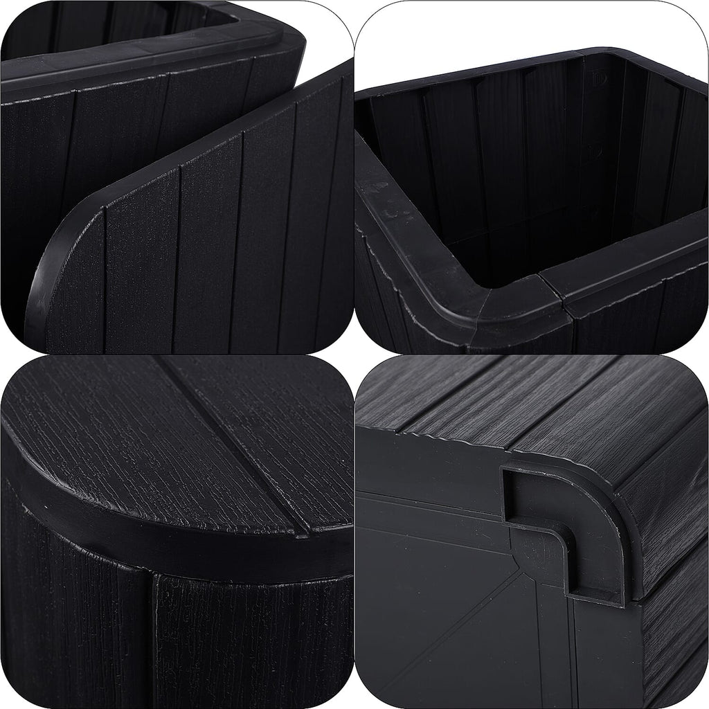 Garden Storage Table (Size 42x39x39 Cm- 43L) - UV Protected and Weather Resistance - Black
