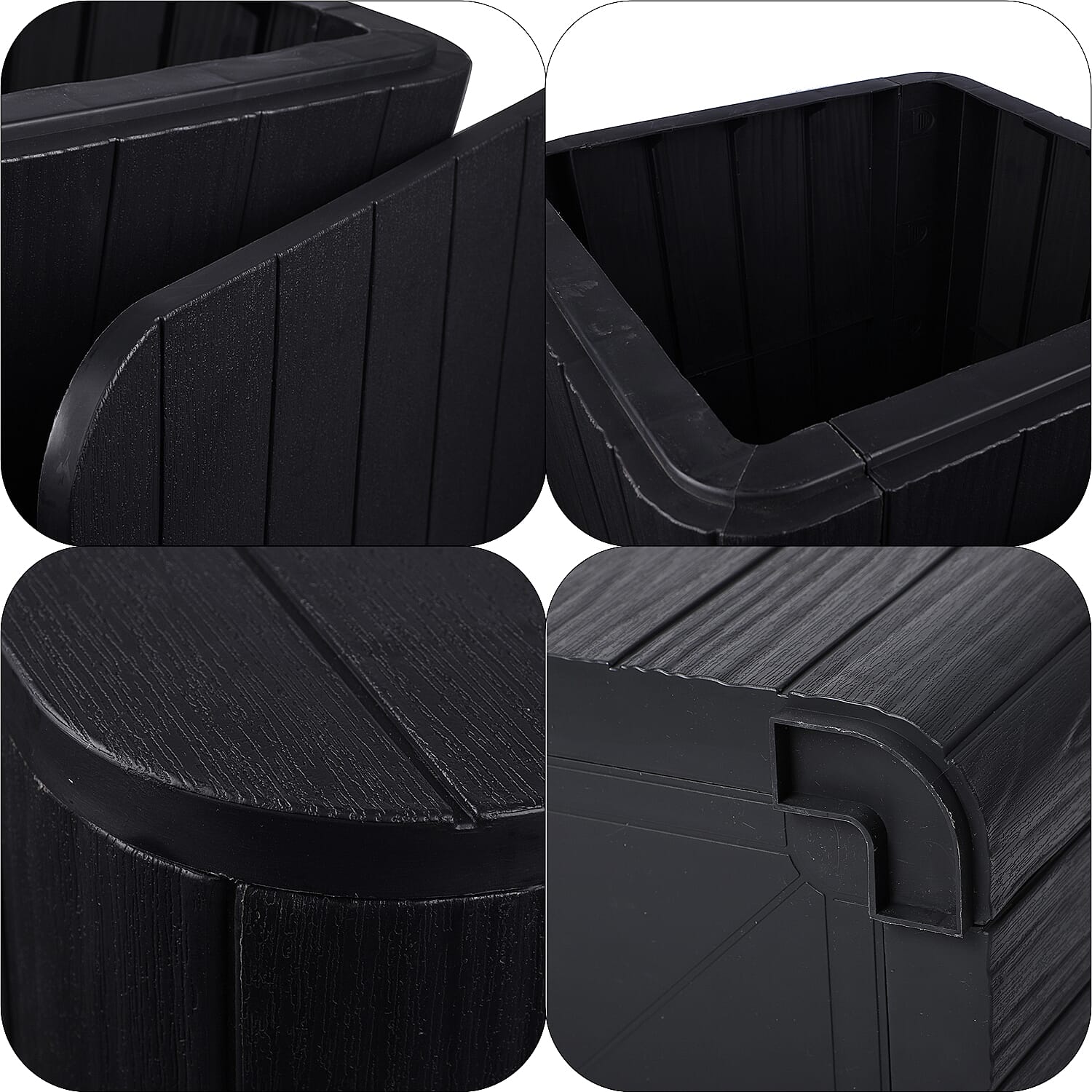 Garden Storage Table (Size 42x39x39 Cm- 43L) - UV Protected and Weather Resistance - Black