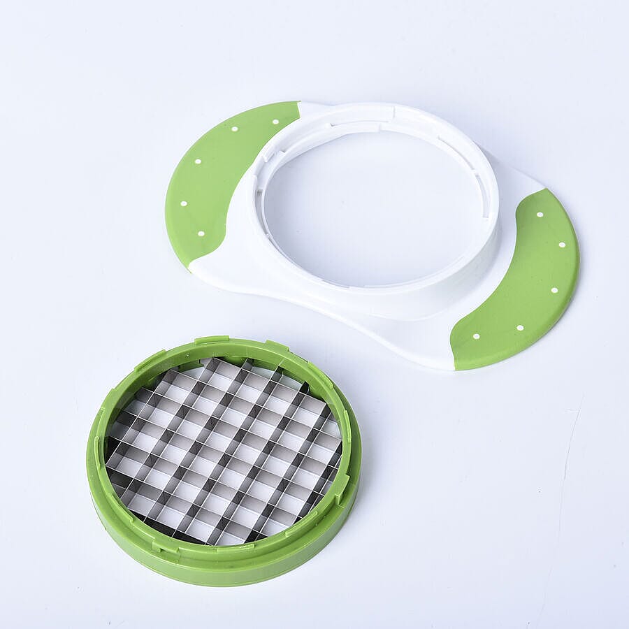 Cutter and Fruit Slicer (Size-18x12x2 Cm) - White & Green