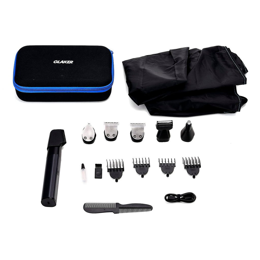 "Multifunctional Beard Trimmer- 6-in-1 tool (hair clipper, foil shaver, detail trimmer, nose hair trimmer, body groomer). Size- 16.4*3.3*3.6cm                                                Weight- 19