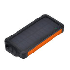 Multifunctional Solar Power Bank (Power 10000 mAh) with Wireless Charging (Inc. Type C, Micro USB & Lightning Cable) - Orange & Black