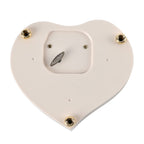 Heart Shape Music Box with a Ballerina (Size 15x15x7 cm) - White