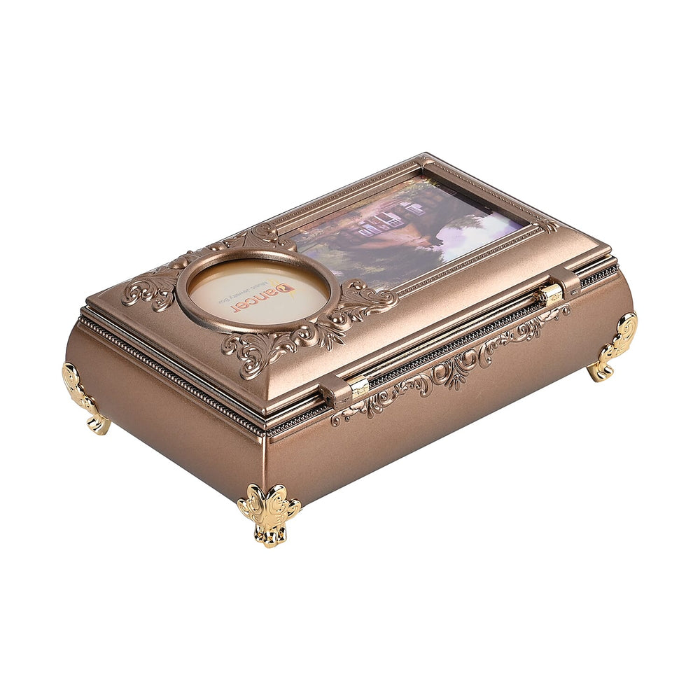 Oblong Shape Music Box with a Ballerina - Brown