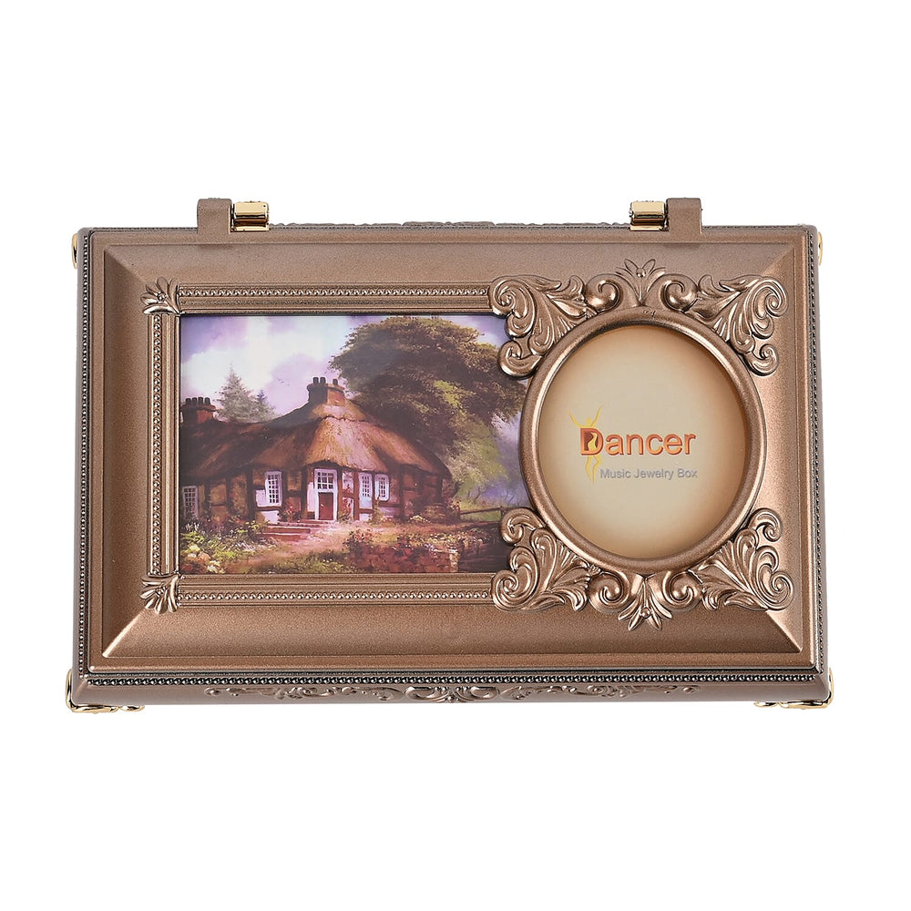 Oblong Shape Music Box with a Ballerina - Brown