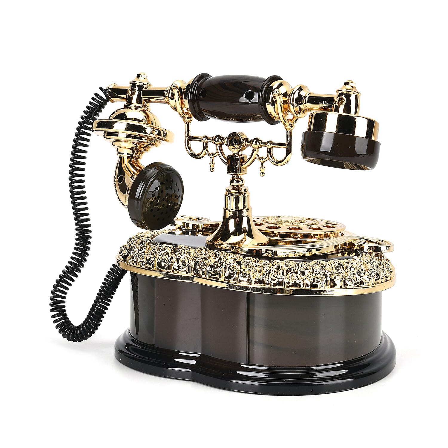 Telephone Music Box (Size 20x16x18 cm) - Brown & Brown