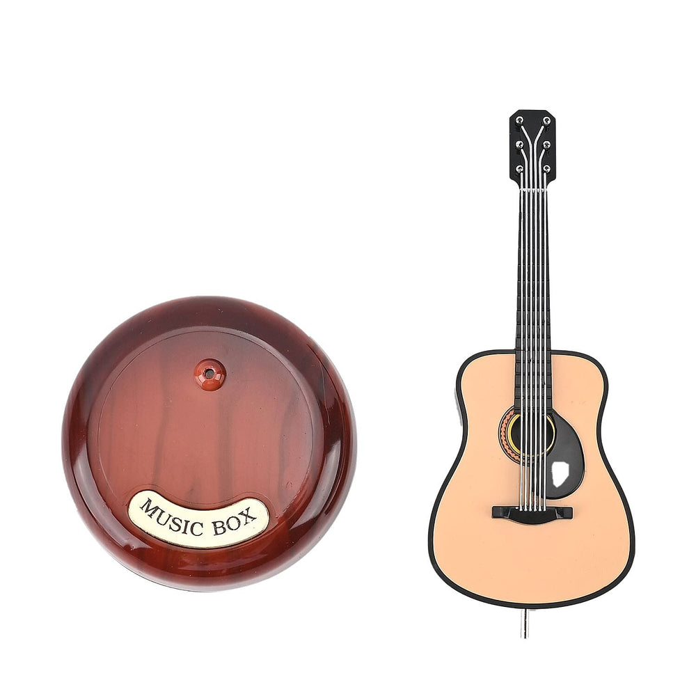 Guitar Shaped Mechanical Music Box (Size 21x9x9 cm)
