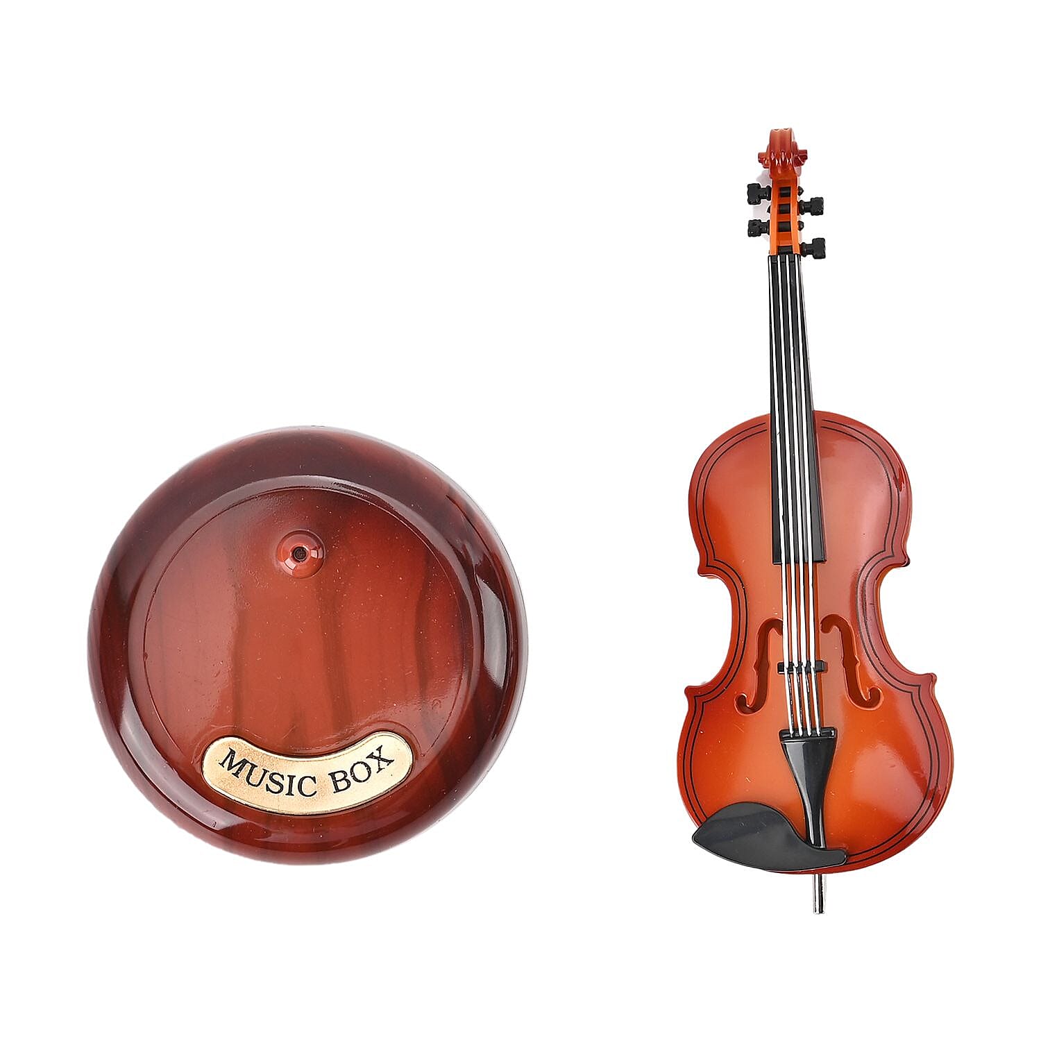 Violin Shaped Mechanical Music Box (Size 21x9x9 cm)
