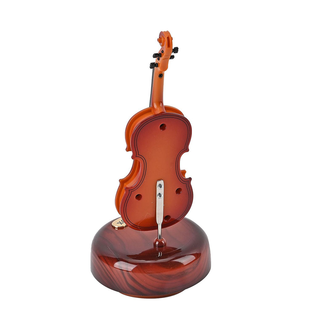 Violin Shaped Mechanical Music Box (Size 21x9x9 cm)