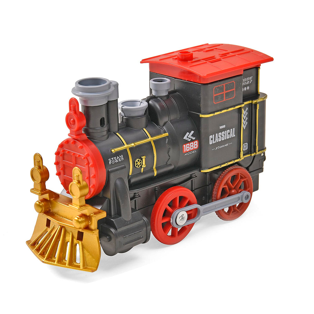 Musical Train with Lights, Simulated Steam Locomotive - Easy Snap on Tracks