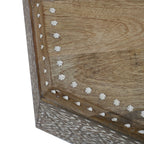 NAKKASHI Mango Wood Hand Carved Hexagonal Coffee Table (Size 71x61x33cm)