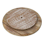 Handmade - Hand Carved Mango Wood Rotating Tray (Dia 40, Weight 7.09lbs)