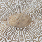 Handmade - Hand Carved Mango Wood Rotating Tray (Dia 40, Weight 7.09lbs)