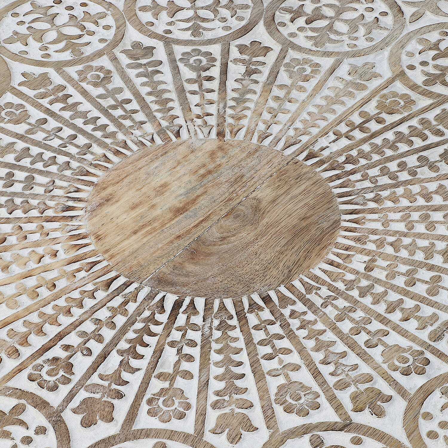 Handmade - Hand Carved Mango Wood Rotating Tray (Dia 40, Weight 7.09lbs)