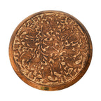 NAKKASHI Set of 2 - Mango Wood Handcarved Bedside Pillar Table (Size 45x30 Cm)