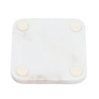 NAKKASHI - Set of 4 - Square Marble Coasters with Humming Bird Brass Inlay (Size 10cm)