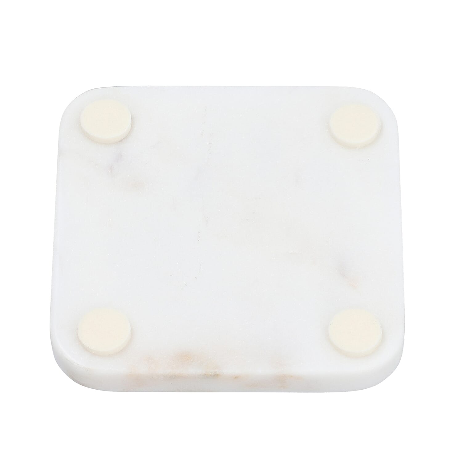 NAKKASHI - Set of 4 - Square Marble Coasters with Humming Bird Brass Inlay (Size 10cm)