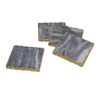 Handcrafted Set of 4 Square Shaped Marble Coasters (Size 10cm) - Grey