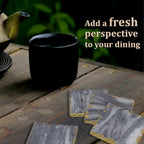 Handcrafted Set of 4 Square Shaped Marble Coasters (Size 10cm) - Grey