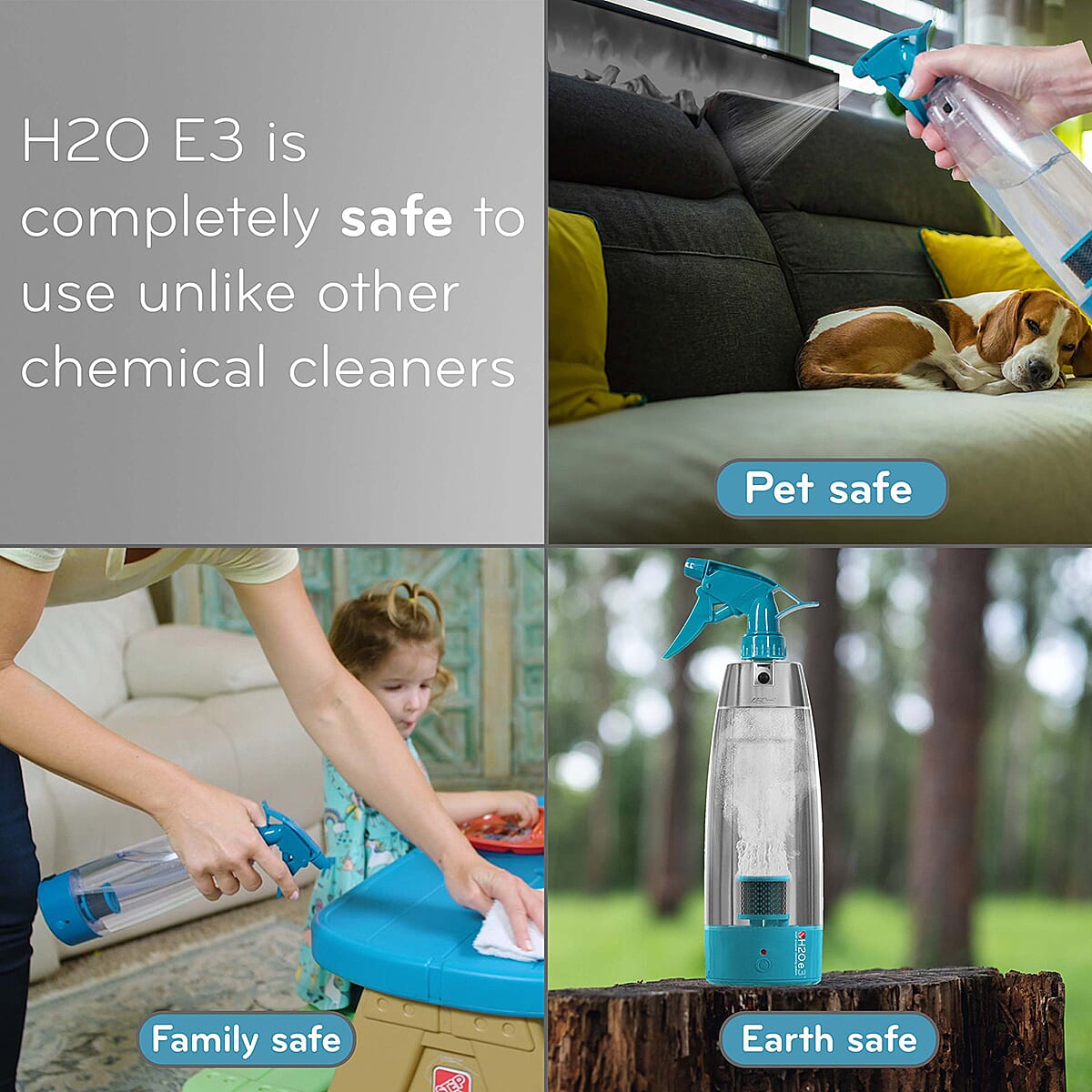 Exclusive 14 Piece H20 E3 Multi-Purpose Cleaning Kit with Surface Cleaner, Mop, Replacement Cloths PLUS Microfibre Cloths