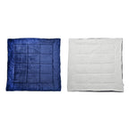NEW - Set Of 3 Sherpa Comforter (Size Double) & 2 Pillow Cases (Size 75x50cm) Navy