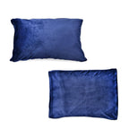 NEW - Set Of 3 Sherpa Comforter (Size Double) & 2 Pillow Cases (Size 75x50cm) Navy
