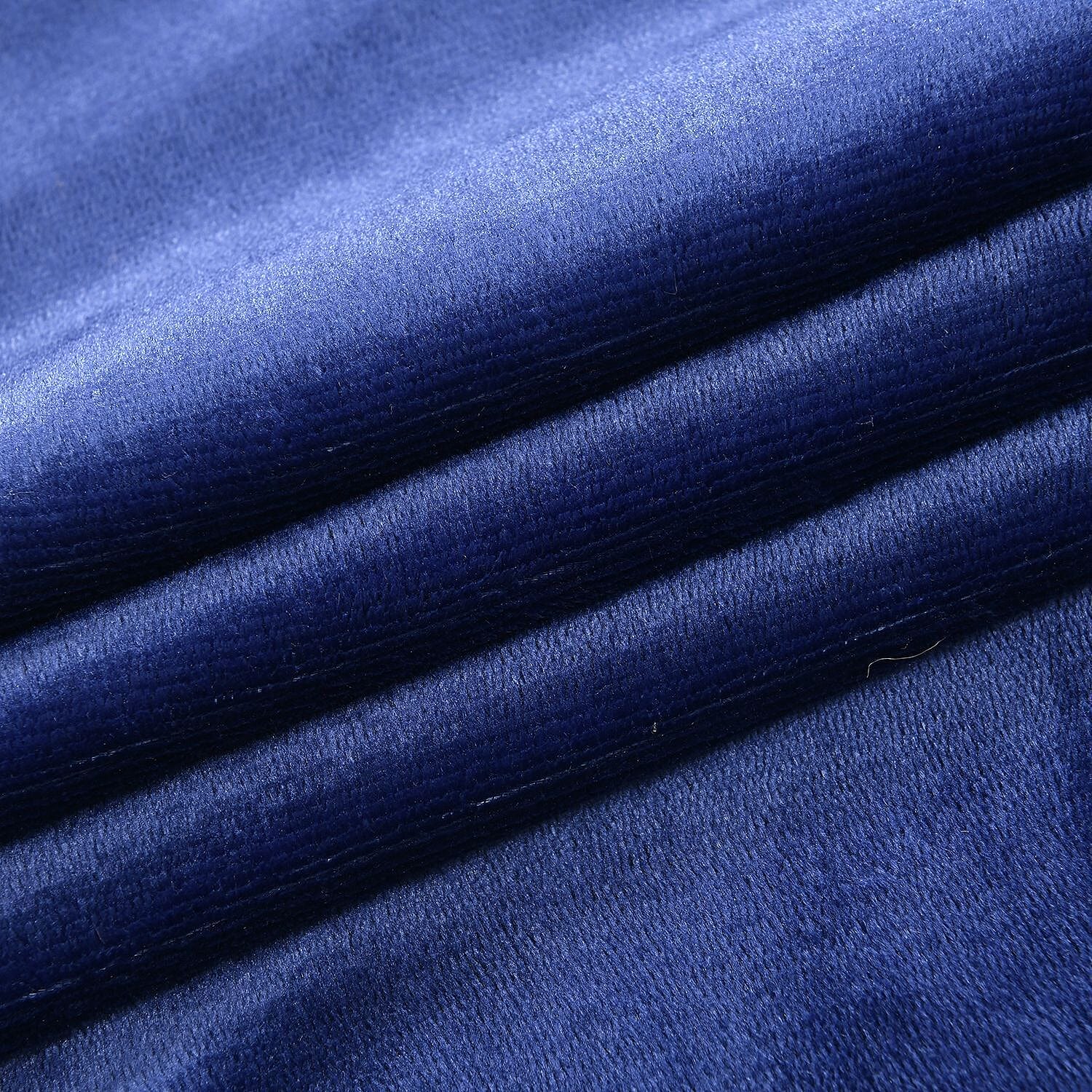 NEW - Set Of 3 Sherpa Comforter (Size Double) & 2 Pillow Cases (Size 75x50cm) Navy