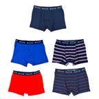 NICCE 95% Cotton Set of 5 Boxers (Size L) - Blue