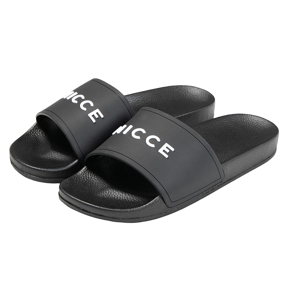 NICCE Mens Ziggy Sliders (Size 7) - Black - White