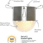 2 Solar Hanging Basket Lights for Garden and Outdoors