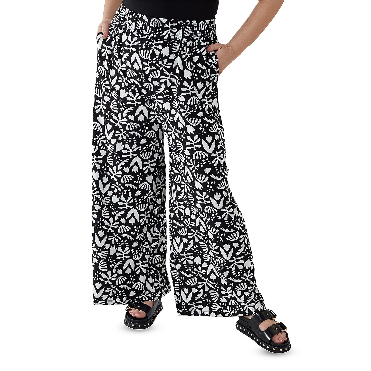 NOVA OF LONDON Curve Wide Leg Palazzo Trouser (Size 18-22) - Black