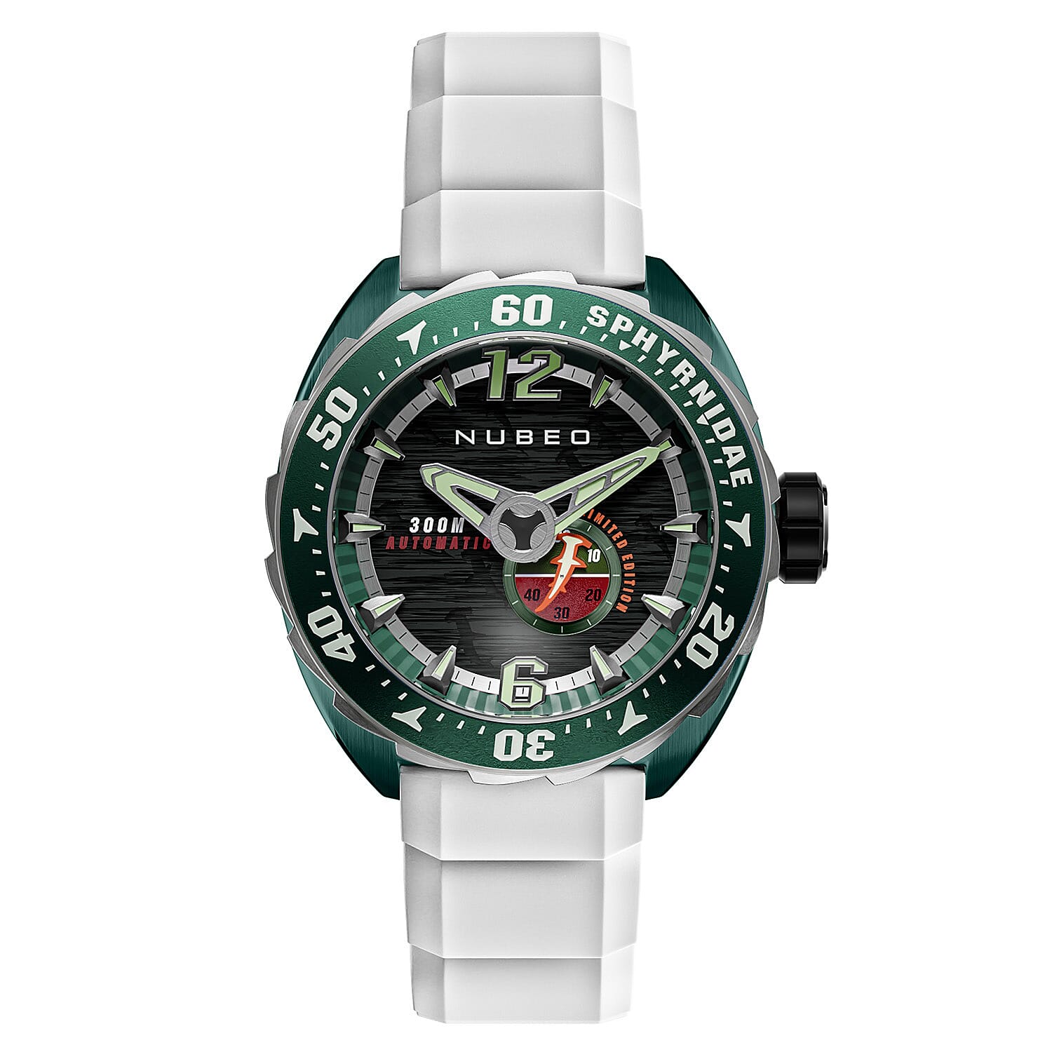 NUBEO Digital Mens Watch in Stainless Steel - Red